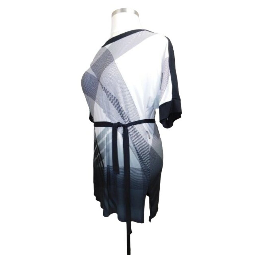 Chico's Size M Medium (1) Travelers Tie Belted Tunic Slinky STRETCHY Top - Picture 2 of 3